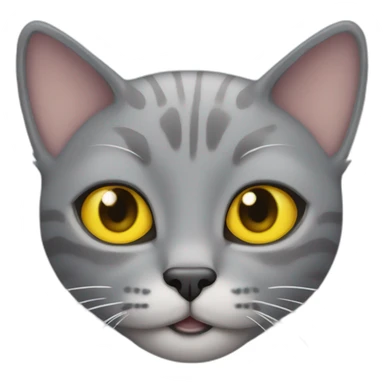 oar-eared gray cat with yellow eyes winks  sticker