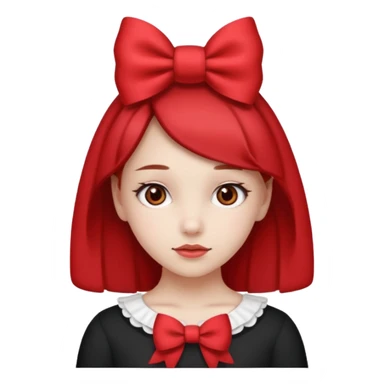 Girl with red bow on her head sticker