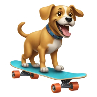 Happy dog riding skateboard sticker