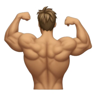 muscular man turning facing away from the viewer turning his head back to face the viewer,torso sticker