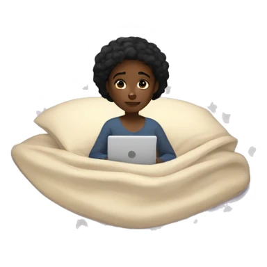 Black girl under her covers watching Netflix at night sticker