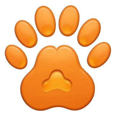 a very light pale pastel orange pawprint sticker