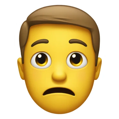 Yellow emoticon with suffering expression  sticker