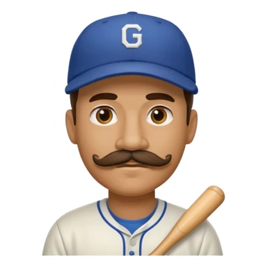 viejo bigote gorra beisbol sticker