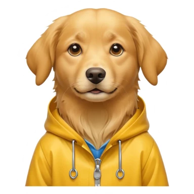 dog in yellow rain coat over head



 sticker