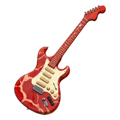 An electric guitar entirely made of meat! sticker