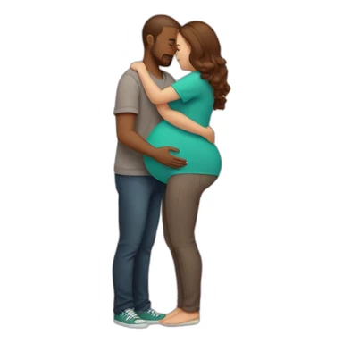 Man hugging pregnant woman sticker