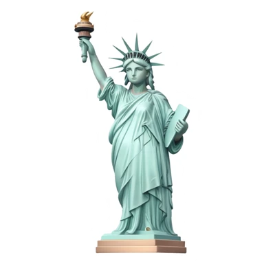 Statue of Liberty with gentle pastel colors, not bright sticker