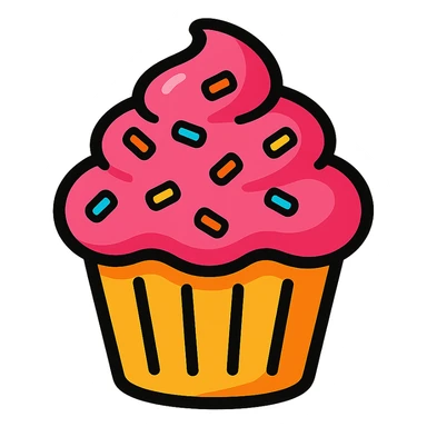 cupcake with pink icing sticker