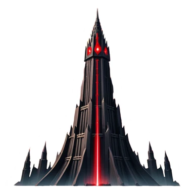Barad Dúr from Lord of the Rings, Dark, giant Tower, with red laser beams shooting into the sky sticker