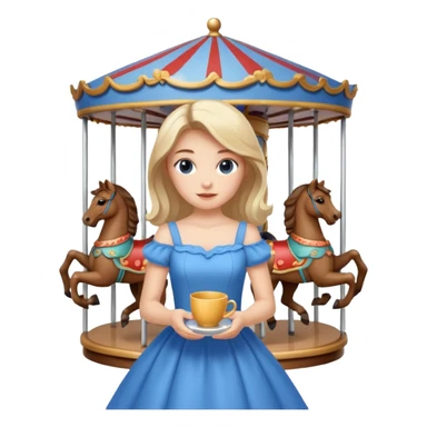 girl spinning inside of a cup carousel sticker