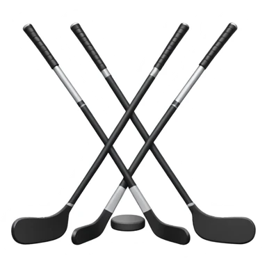 two hockey sticks crossing and a puck sticker