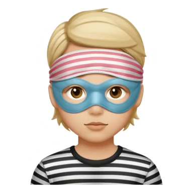 A theif robber emoji,Stripped shirt.eye mask. sticker