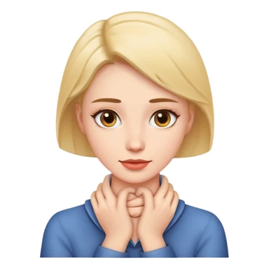 woman with her hands around her neck sticker