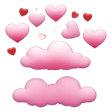 Pink cloud raining down red and pink hearts  sticker