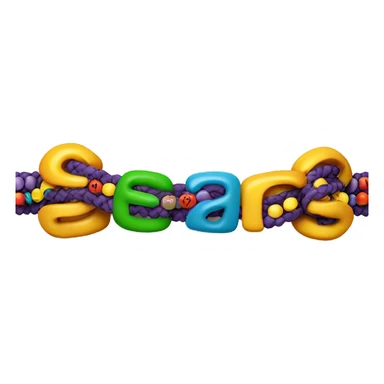 Friendship bracelet with letter beads that spell out “eras tour” sticker