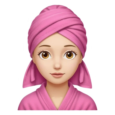 Woman with pink towel on head sticker