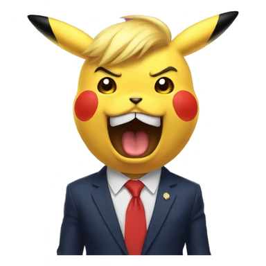 shocked donald trump as a pikachu sticker