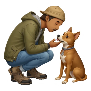 a homeless man licking dogs feet sticker