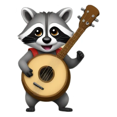 raccoon playing banjo sticker