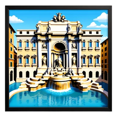 trevi fountain view from up above
no square style no frame png style  sticker