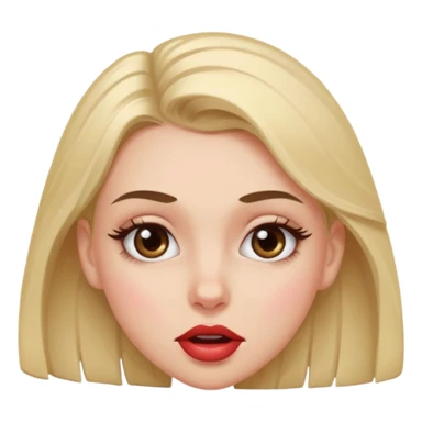 Me puedes hacer un emoji de una chica mordiendose el labio sticker