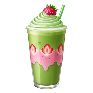 iced matcha latte strawberry  sticker
