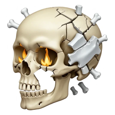 Skull head blow up sticker