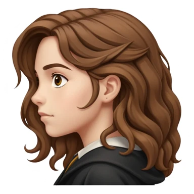 Hermione Granger side profile view with bushy hair sticker