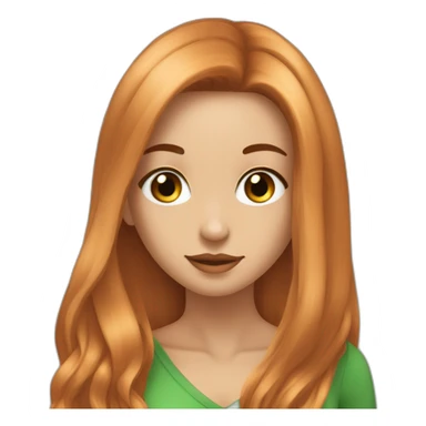 Femme cheveux long lisse roux 😍yeux verts mignonne 😍 sticker