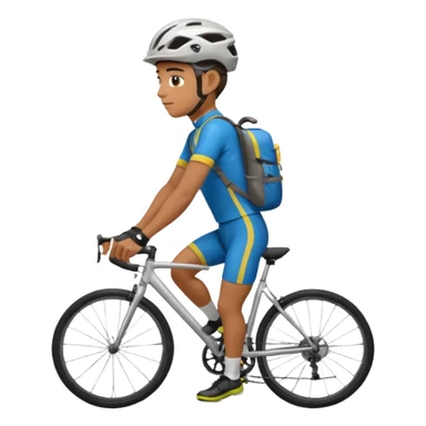 Cyclist with backpack sticker
