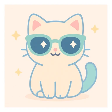 cat wearing sunglasses, cute and charming sticker