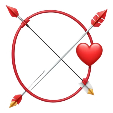 bow and arrow in a valentine’s day mood, with the arrow having a heart shape  sticker