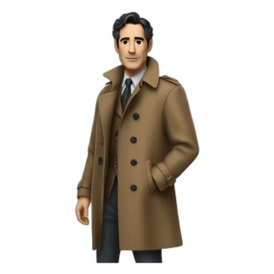 Ben Chaplin detective brown trench coat sticker