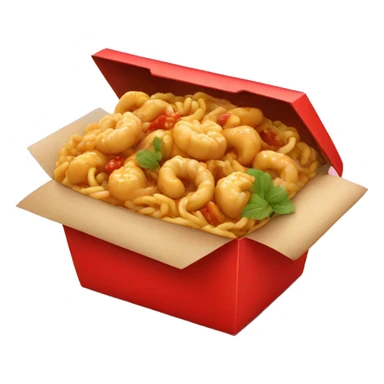 Chinese food in a red box sticker