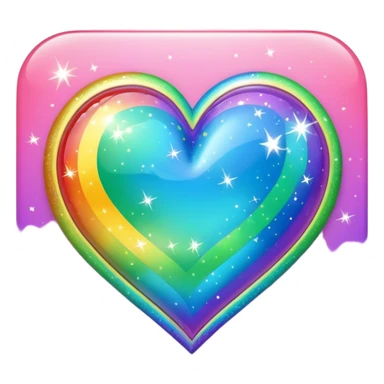 Rainbow- colored heart with sparkles  sticker