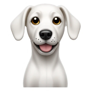 White Dog with black patches covering eyes and standing up ears sticker