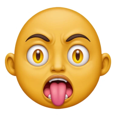 ugly pleading with eyes yellow emoticon🥺👀 emoji with tongue out sticker