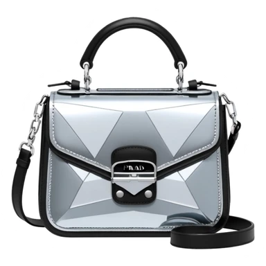  Prada glittery metallic cyberpunk style mini bag  sticker