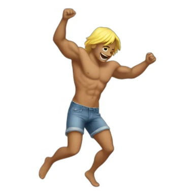 Shirtless guy dancing under raining money  sticker