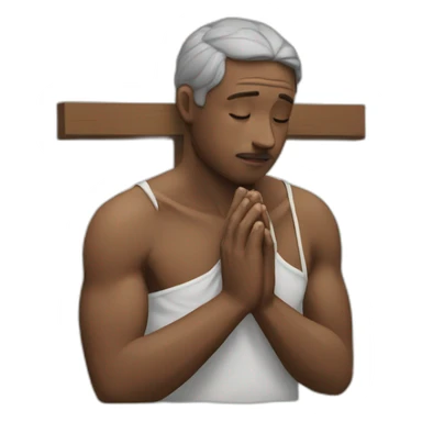 Man praying to crucifix  sticker
