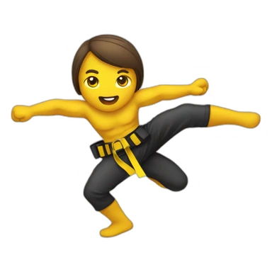 Krav maga fighters with yellow belt in action of hiting eatch other sticker