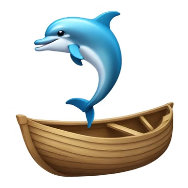 dolphin in a boat sticker