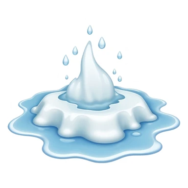 a small puddle of white liquid sticker