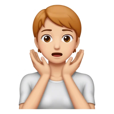 make an emoji for hands chocking neck and a face like this 😬 sticker