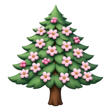 sapin avec fleurs de cerisier sticker