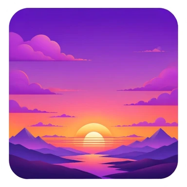 Epic beautiful orange-purple sunset dusk dawn sunrise gradient colorful sky aesthetic scenery scene full image  sticker