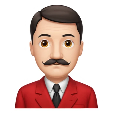 hitler with mustache and red suit sticker