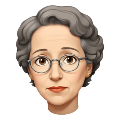 portrait of Hannah Arendt, no glasses, looking to the side, neutral background sticker