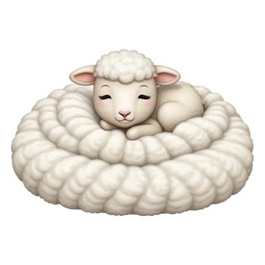 Little lamb sleeping on bed  sticker